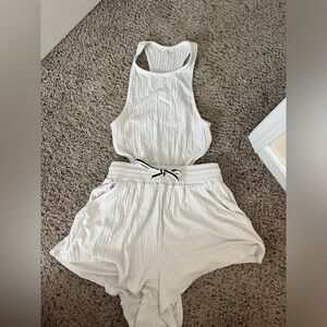 Free People Movement open back white romper